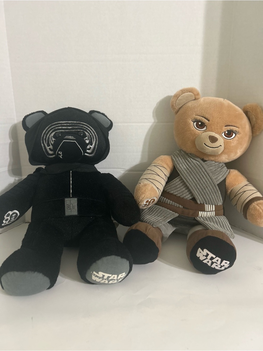 STAR WARS Build-A-Bear BAB Kylo & Rey Bear Stuffed Plush Set Of Two